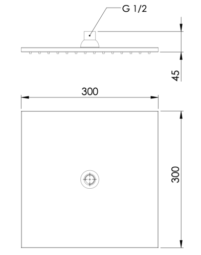 Верхний душ Daniel A593B15 30х30 черный - фото 2