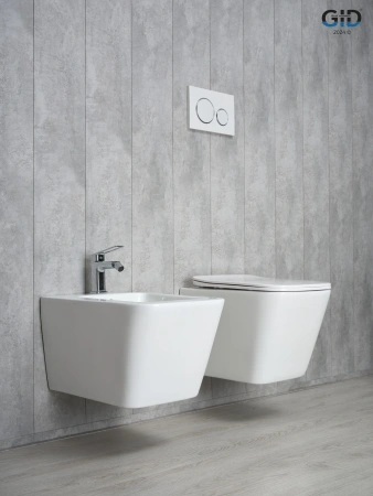 Унитаз подвесной Gid Cuadrado 62257Y белый с сиденьем микролифт безободковый