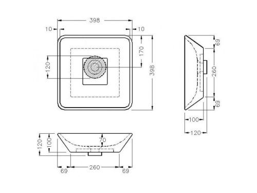 Раковина из сантехнического фаянса Hatria HAPPY HOUR Y0QR01 40х40 накладная цвет белый - фото 3