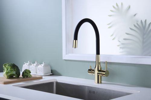 Смеситель для кухни Paulmark ЗОЛОТО Sa213419-G на мойку золото - фото 3