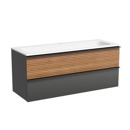 Тумба под раковину Sancos DELTA DL120GR 120х40 подвесная цвет коричневый - фото 2