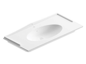 Раковина из сантехнического фаянса Berloni Bagno LAVQAVINCXR57 110 (2DCELAVCXQV106) 110х50 встраиваемая цвет белый