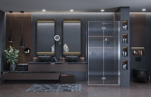 Душевой уголок Ambassador Diamond 12011106R 100х100 стекло прозрачное профиль хром без поддона - фото 4