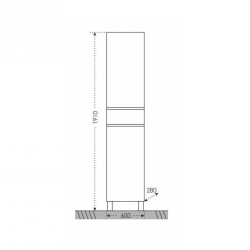 Шкаф-пенал СанТа Марс 700165 40х180 напольный цвет белый - фото 3