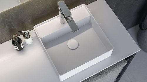 Раковина из искусственного камня Zenon Tamesis 4000.000.000.000.26114 40х40 накладная цвет белый - фото 3