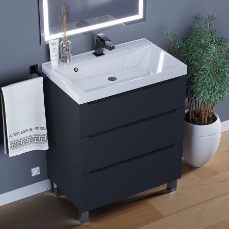 Тумба под раковину Uperwood Tanos 291020333 70х50 напольная цвет черный