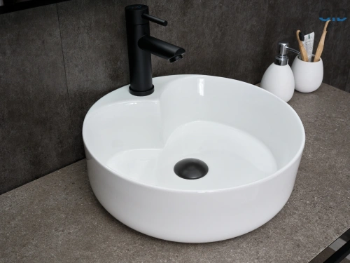 Раковина керамическая Gid Esfera 51208 40х40 накладная цвет белый 1 отверстие под смеситель - фото 3