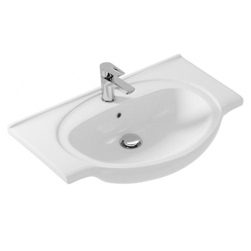 Раковина из сантехнического фарфора Onika Erica UM-ERI70/1 70х50 накладная цвет белый 1 отверстие под смеситель - фото 2