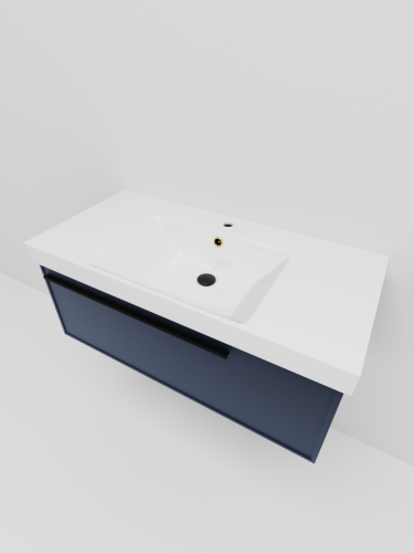 Тумба с раковиной La Fenice ELBA NFNC-01-ELB-BG-100-3-100 100х50 подвесная цвет синий - фото 3