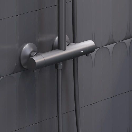 Душевая стойка Damixa Jupiter 977800300 настенная цвет черный - фото 5