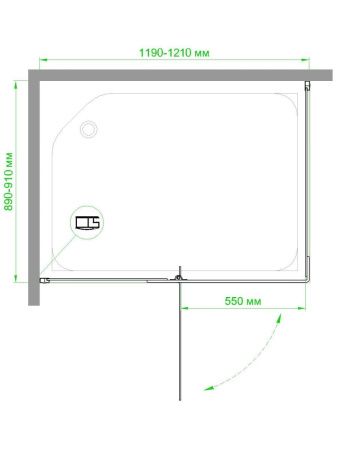 Душевой уголок Royal Bath HPV RB9120HPV-T-BL 120х90 стекло прозрачное профиль черный с поддоном