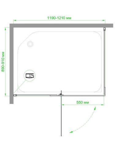 Душевой уголок Royal Bath HPV RB9120HPV-T-BL 120х90 стекло прозрачное профиль черный с поддоном - фото 5