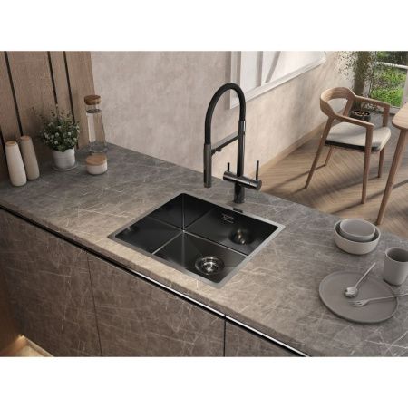 Кухонная мойка Grandex Aqua 5040603 50х45 цвет серый поверхность матовая