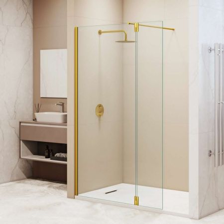 Душевая перегородка RGW Walk In 351005183-16 80х195 стекло прозрачное профиль золото