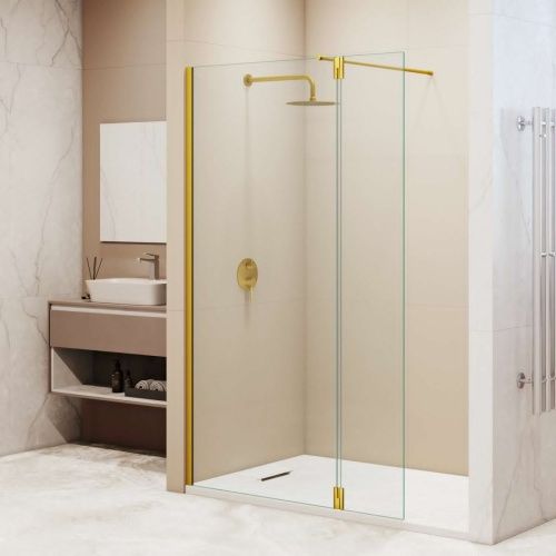 Душевая перегородка RGW Walk In 351005113-16 110х195 стекло прозрачное профиль золото - фото 2