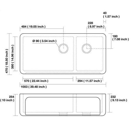 Кухонная мойка Kerasan Hanna Glasse 543001 100х45 цвет белый поверхность глянцевая