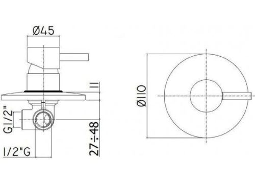 Смеситель для душа Paffoni Light LIG011ST встраиваемый в стену хром - фото 2