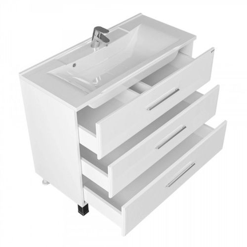 Тумба под раковину СанТа Омега 207017 100х40 напольная цвет белый - фото 2