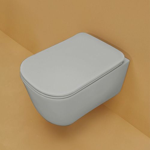 Чаша унитаза подвесная Kerasan Tribeca 511459 цвет светло-серый без сиденья безободковая каскадный смыв