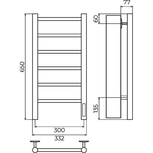 Полотенцесушитель электрический Terminus 4670078541826 35х65 хром - фото 3