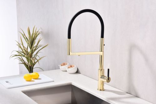 Смеситель для кухни Paulmark TORNADO To213402-G на мойку золото - фото 2