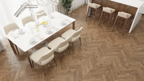 SPC ламинат Alpine Floor Chervon Alpine ECO 18-10 MC Гевуина Chevron толщина 0.5 см 43 класс 600х127 - фото 3