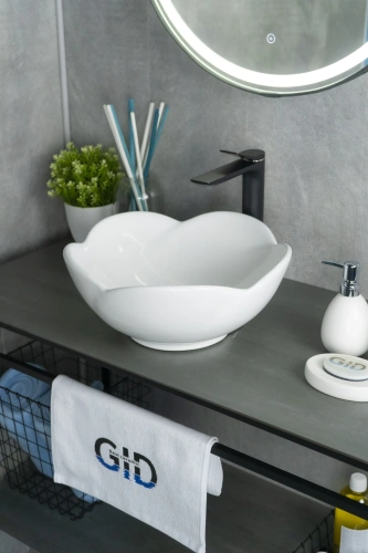 Раковина керамическая Gid Esfera 51162 40х40 накладная цвет белый без отверстий под смеситель - фото 5