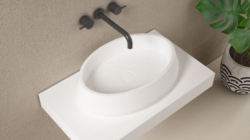 Раковина из искусственного камня Zenon Elipse 4000.000.000.000.39676 60х40 накладная цвет белый - фото 5