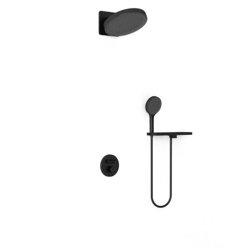 Душевая система Vincea Inspire VSFW-3I22MT3RMB встраиваемая в стену цвет черный с термостатом - фото 2