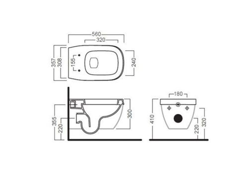 Чаша унитаза подвесная Hatria ABITO YXX601 цвет белый без сиденья душевой смыв - фото 3