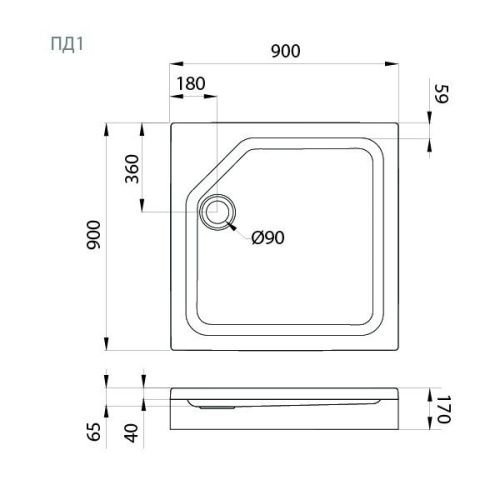 Душевой поддон акриловый Тритон Щ0000004026 90х90 белый с каркасом - фото 5