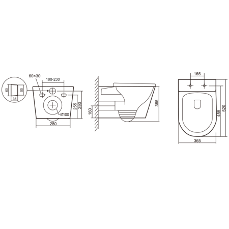 Унитаз подвесной Iberica Blanca Burgos alto IB.BRA.234.1B1 белый с сиденьем микролифт безободковый смыв торнадо