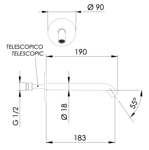 Излив Daniel Tokyo TK4704BLDP настенный золото - фото 2