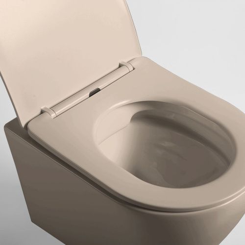 Унитаз подвесной Vincea Globo VT1-14SMC коричневый с сиденьем микролифт безободковый душевой смыв - фото 5