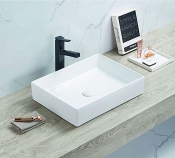 Раковина керамическая Art&Max AM-78570B-50 60х40 накладная цвет белый