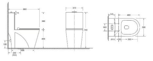 Унитаз напольный с бачком WeltWasser WW WELZBACH 001GL-WT (10000003805) белый с сиденьем микролифт безободковый смыв торнадо - фото 3