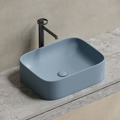 Раковина из сантехнического фарфора Ceramica Nova ELEMENT CN6052MHL 50х40 накладная цвет голубой без отверстий под смеситель - фото 4