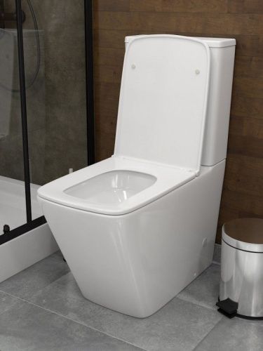 Унитаз напольный с бачком Teymi Helmi T40306 белый с сиденьем микролифт безободковый смыв торнадо - фото 5
