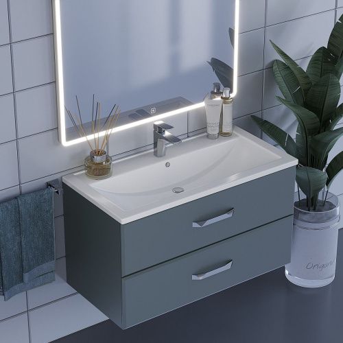 Тумба с раковиной Uperwood Foster 291020542 90х50 цвет серый - фото 4