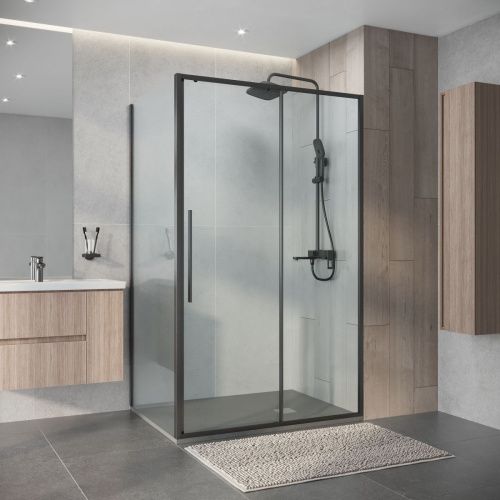 Душевой уголок Niagara Nova NG-34-13AGR-A90GR-34 130х90 стекло прозрачное профиль графит без поддона - фото 3