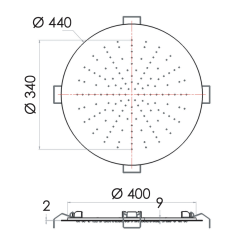 Верхний душ Remer X Style Inox SS357EFM44 45х45 нержавеющая сталь - фото 2