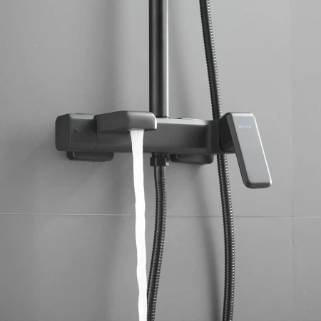 Душевая стойка Shevanik S8836H настенная цвет черный