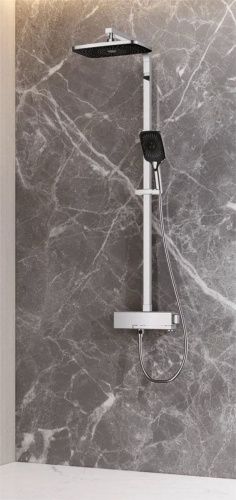 Душевая стойка Rose R1096 настенная цвет хром с термостатом - фото 4