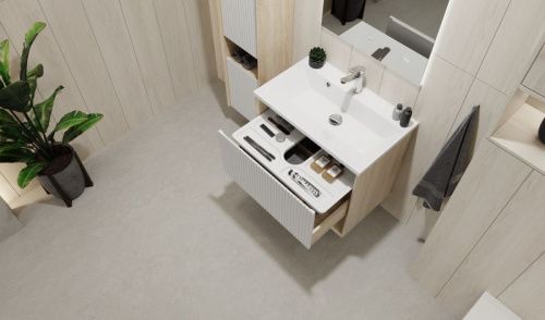 Тумба под раковину Jorno TOSSONY Toss.01.70/P/SS-W/JR 70х40 подвесная цвет белый - фото 3