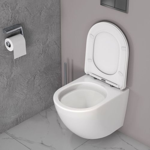 Унитаз подвесной Taliente Amato Tornado 3 AM55003 белый с сиденьем микролифт безободковый смыв торнадо - фото 5