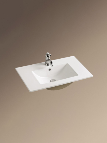 Раковина из сантехнического фаянса WeltWasser WW SK 10000003901 70х50 подвесная цвет белый 1 отверстие под смеситель - фото 2