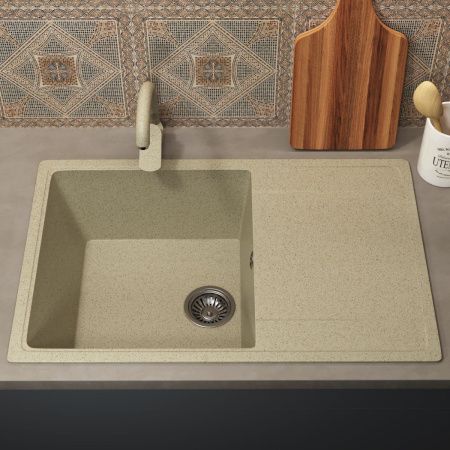 Кухонная мойка Uperwood ECON UPD-507 4010202109 75х50 цвет бежевый поверхность матовая