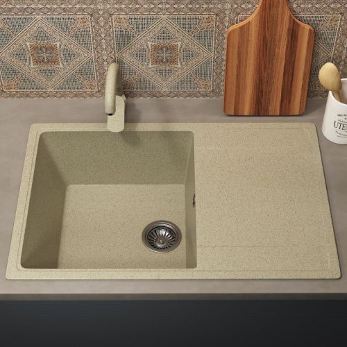 Кухонная мойка Uperwood ECON UPD-507 4010202109 75х50 цвет бежевый поверхность матовая - фото 3