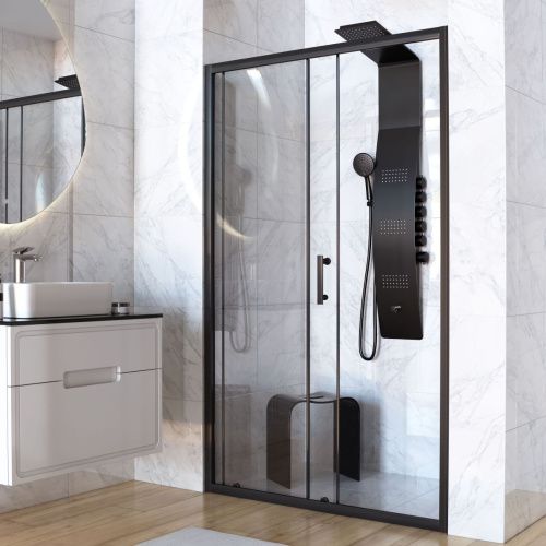 Душевая дверь Taliente TA-150-1CB 150х195 стекло прозрачное профиль черный - фото 2