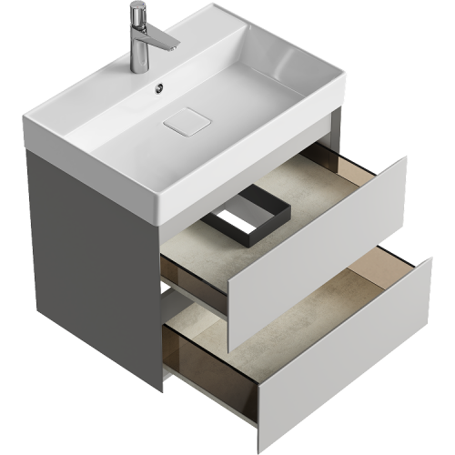 Тумба под раковину Aqwella Y GE01652ST 70х50 подвесная цвет серый - фото 2